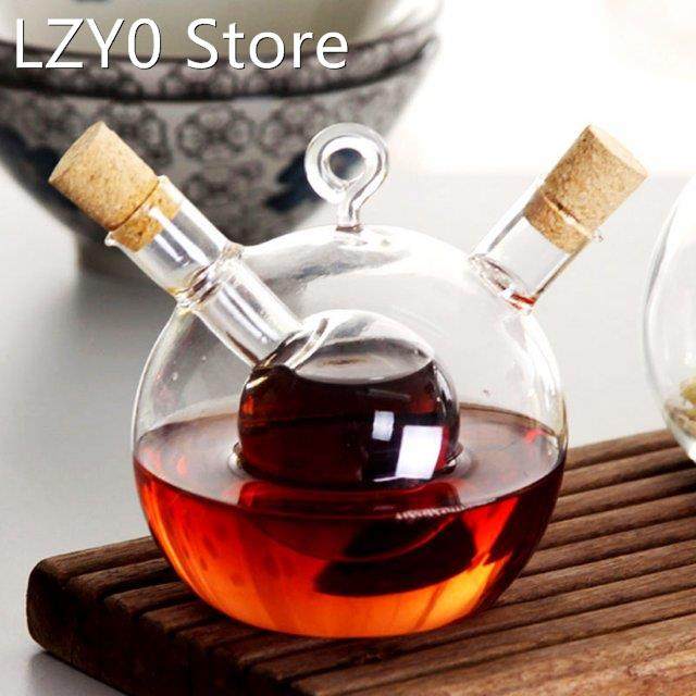 2-in-1 oil and vinegar dispenser cooking seasoning oil bottl