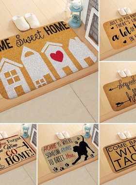 Vintage Door Mat Letter Words Pattern Non slip Water Absorp