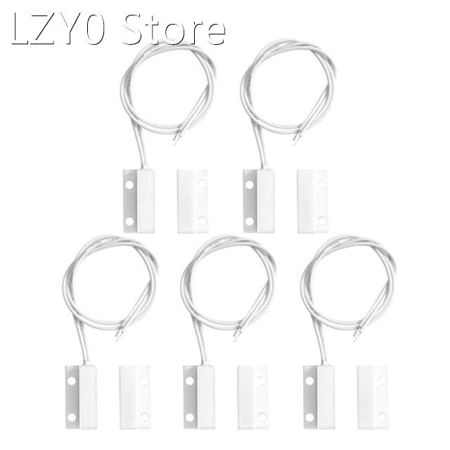5 Pcs Mc-38 Wired Door Window Sensor Magnetic Switch For Hom