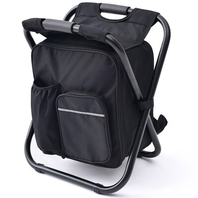 3 in 1 Cooler Foldable Fishing Chair, Portable Backpack Chai