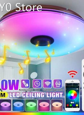 300W 40CM Modern RGB LED Ceiling Lights APP bluetooth Music