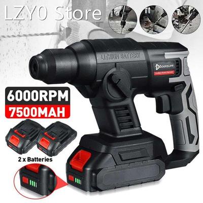 1000W Electric Rotary Hammer Cordless Rechargeable Multifunc