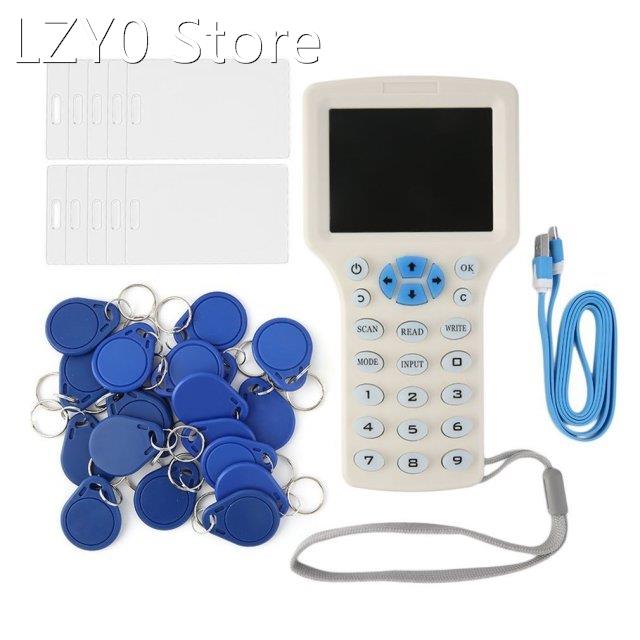 English 10 Frequency RFID Reader Writer Copier Duplicator IC