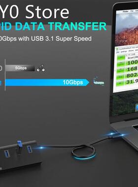 HC421 10Gbps USB 3.1 Gen 2 Type C HUB Adapter 4 Ports Male T