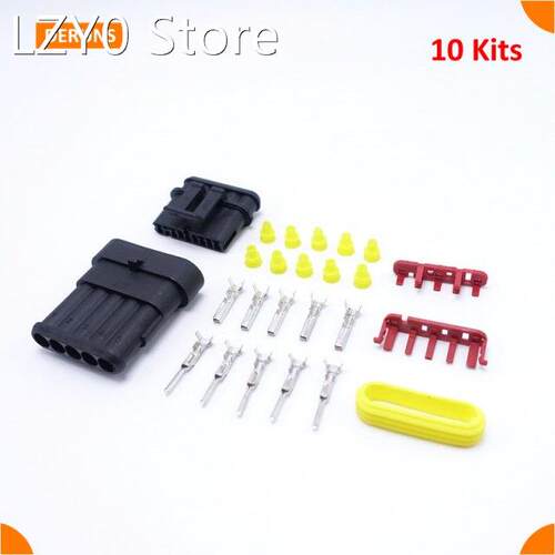 10Kits Female And Male 5Pin/way Waterproof Sealed Automotive