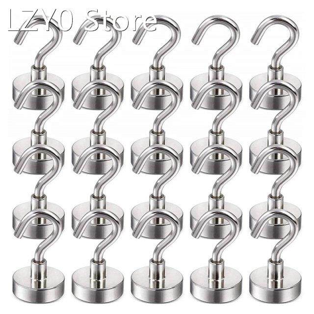 20Pcs Strong Magnetic Hooks Heavy Duty Wall Hooks Hanger Key