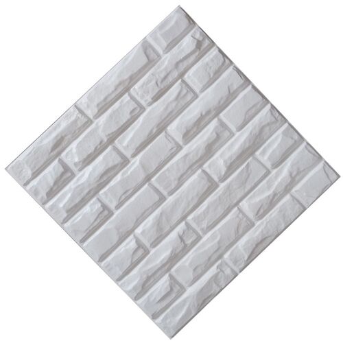 PVC 3D Refined Wall Panels Textured Wall Tiles White Brick S