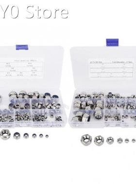 17/180pcs 304 Stainless Steel Self-Locking Nuts M3 M4 M5 M6
