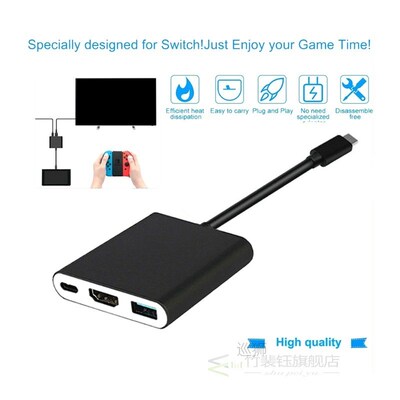 For Switch USBC 3.0 HDMI Converter Type-C HUB Adapter for Ni