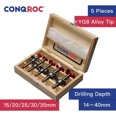 5 Pieces stner Bit Auger Drill Bits Set Wood Hole Saw Woodwo