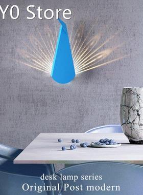 Modern LED Wall Lamp Iron Peacock Wall Lights Bedside Bedroo