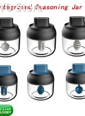 Glass Spice Box Spoon And Lid Integrated Spice Jar Combinati