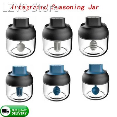 Glass Spice Box Spoon And Lid Integrated Spice Jar Combinati