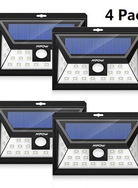 4 Pack Mpow 24 LED Solar Light Outdoor Wireless Motion Senso