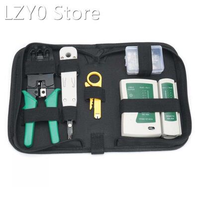 8Pcs RJ45 Crimper Ethernet Network Cable LAN Tester Tool Kit
