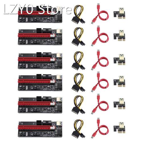 6pcs VER009 USB 3.0 PCI-E Riser VER 009S Express 1X 4x 8x 16