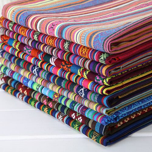 Ethnic style cotton linen fabric textile patchwork sofa cove