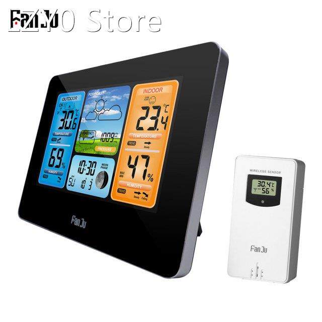 FanJu FJ3373 Digital ThermometerWeather Station LCD Alarm Cl