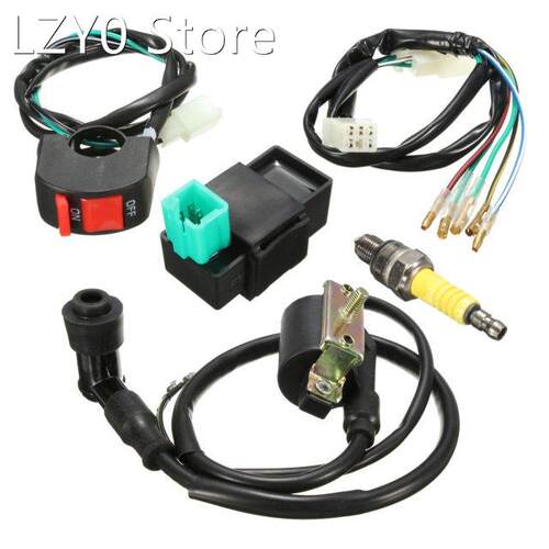 5pcs/set Wiring Loom Kill Switch Coil CDI Plug Kit 2Pin For