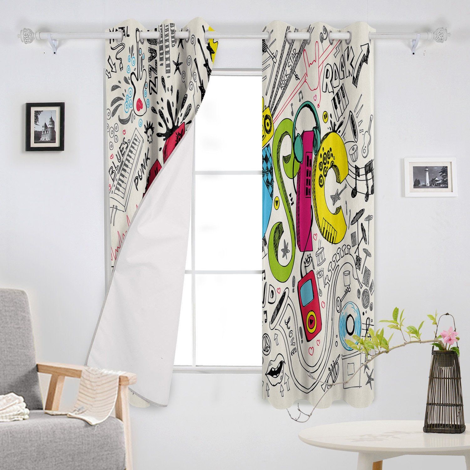 music posters punk window treatments curtains valance livin