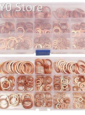 280pcs M5-M20 Copper Washers Copper Sealing Gasket Assorted