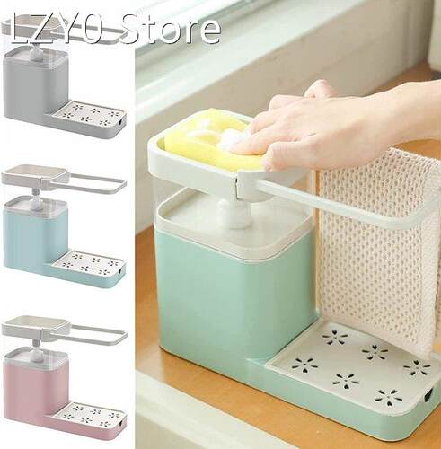 Storage Shelf Sponge Holder Draining Sink Box Kitchen Organi
