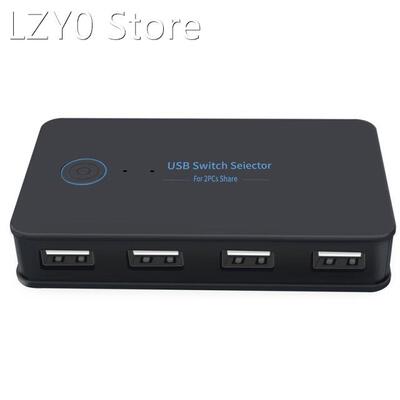 2 in 4 Out Switch Selector 2 Port Pcs Sharing 4 Devices USB2