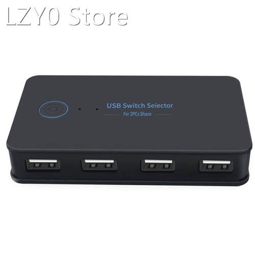 2 in 4 Out Switch Selector 2 Port Pcs Sharing 4 Devices USB2
