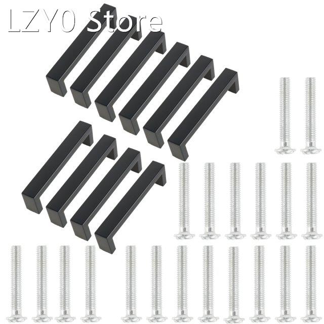 5/10 Pcs Cabinet Handle Black Furniture Hardware Stainless S