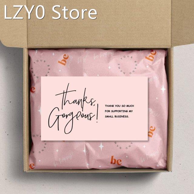 10-30 Pcs Pink Thank You For Your Order Card Thank You Card