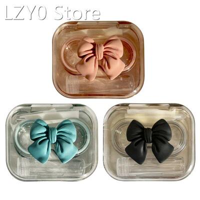 Portable Bowknot Contact Lens Box Holder Soak Storage Contai