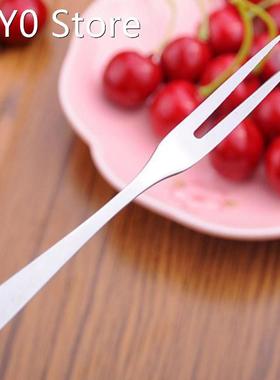 Stainless Steel Two-tine Fork Fruit Fork Multi-use Snack Cak