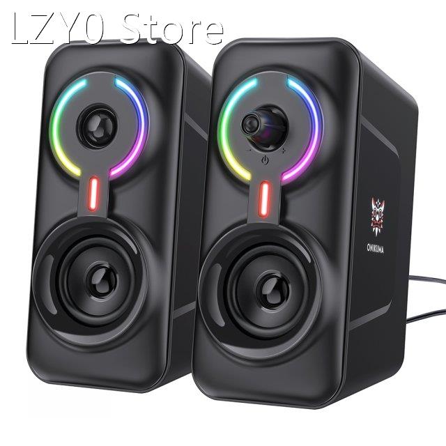 2pcs ONIKUMA L6Portable Gaming Wired Speakers Bluetooth-Comp