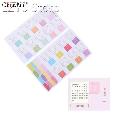2021 Calendar Tab Stickers Monthly Index Stickers Planner No