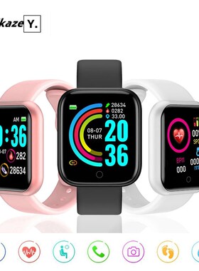 Y68 Waterproof Smart Watch Men Women Smartband Bluetooth Fi