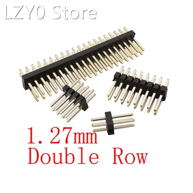 10Pcs/lot Double Row Pitch 1.27mm Pin Header Male Plug Strai