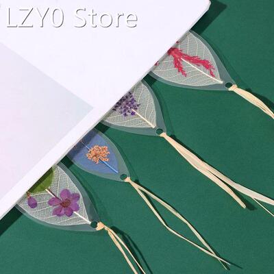 Leaf Shaped Dried Flowers Bookmark Transparent Leaf Vein Pre