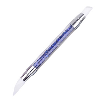1Pc Nail Art Brush Dotting Tools 2 Way Sculpture Pen Silicon