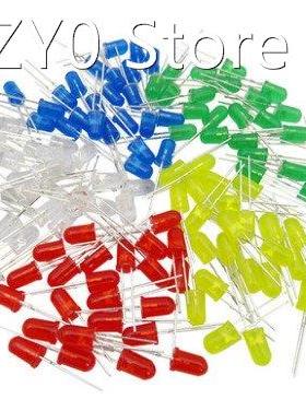 5000pcs/lot 5 Colors F5 5MM Round Yellow White Red Green Blu