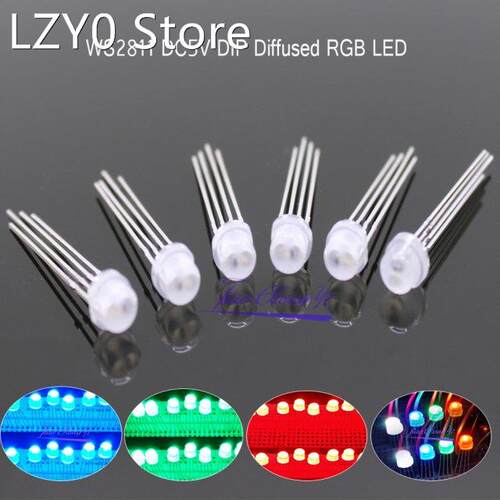5-200pcs DC5V straw hat Diffused full-color RGB led with WS2