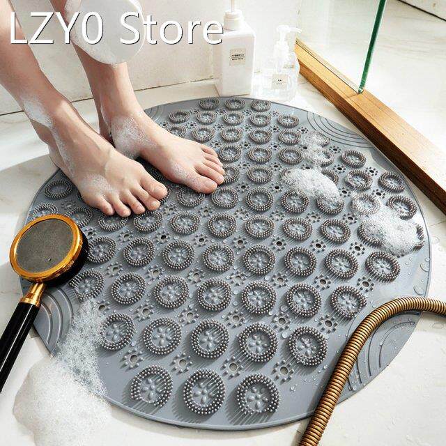55cm Non-slip Round Bathroom Mat Safety Shower Bath Mat Plas