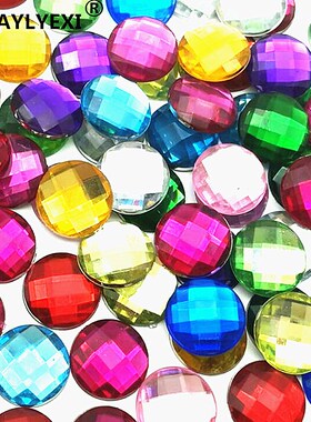 300pcs Rhinestone Mix color 14mm Round Surface Flatback Tran