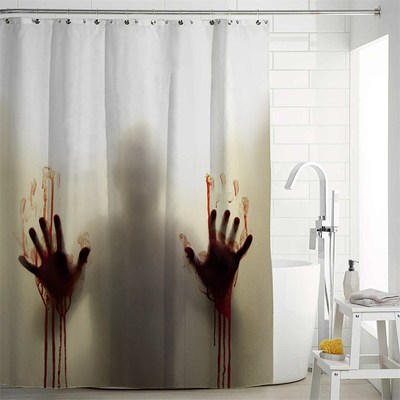 Halloween Shower Curtain Polyester Window Curtains with Bloo