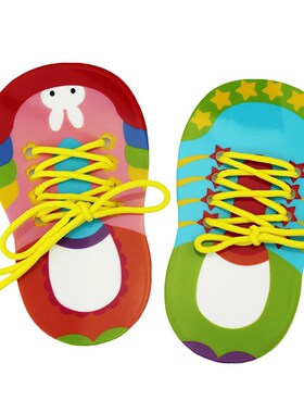 2 Pcs Children Early Learning Teaching Lacing Shoes Toys Ga