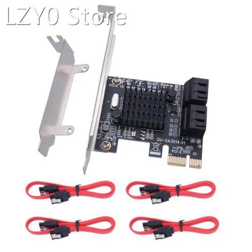 SATAIII Extender 6Gbps 4-Port Expansion Card PCI-E 1X to SAT