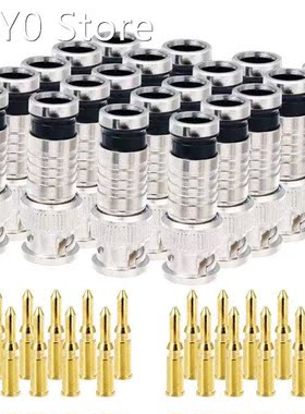 20 Pcs BNC Compression Connector 75 Ohm Coupler With Copper