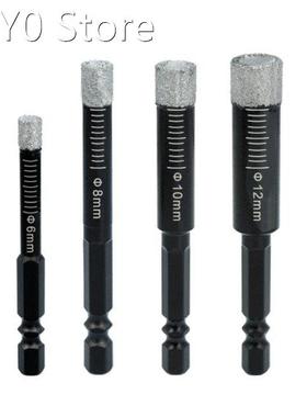 4 Pieces Set of Tool Dry Diamond Drill Bits Hex Shank Stone