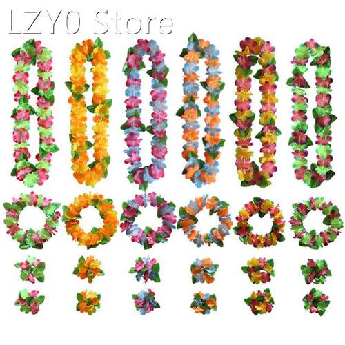4pcs/Set Artificial Fancy Dress Hawaiian Flower Garland Wrea