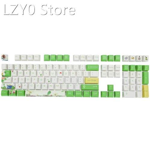 108 Keys OEM Lotus Leaves Water Lily Pool PBT Keycaps DYE Su