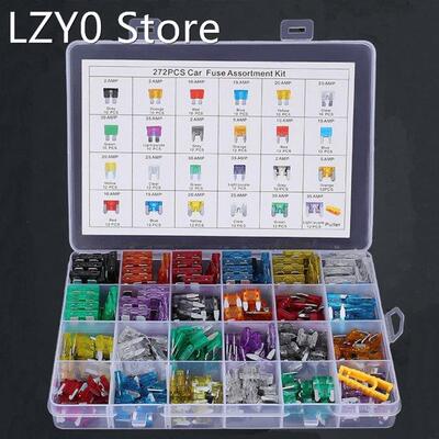 272PCS/Box 2/5/10/15/20/25/30/35A Fuse Car Blade Fuse Assort